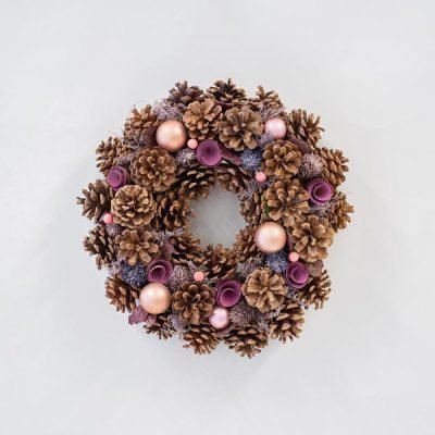 ΣΤΕΦΑΝΙ, ΜΕ ΚΟΥΚΟΥΝΑΡΕΣ ΚΑΙ ΡΟΖ ΔΙΑΚΟΣΜΗΤΙΚΑ, 34cm (600-45530)