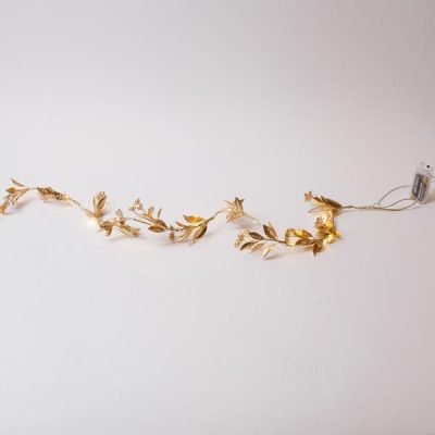 ΦΩΤΙΖΟΜΕΝΗ ΓΙΡΛΑΝΤΑ ME ΧΡΥΣΑ ΜΠΟΥΜΠΟΥΚΙΑ 150cm, 16 ΘΕΡΜΑ ΛΕΥΚΑ MINI LED, ΜΠΑΤΑΡΙΑΣ 3xAA, TIMER, ΠΡΟΕΚΤΑΣΗ ΠΑΡΟΧΗΣ 30cm, IP20 (600-22561)