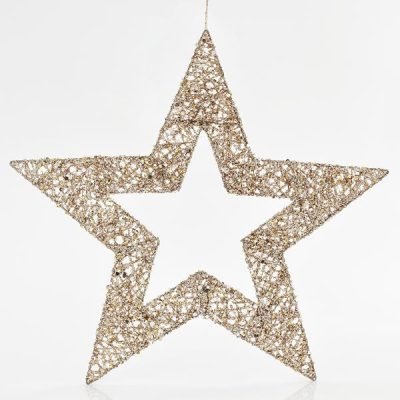 ΑΣΤΕΡΙ ΚΡΕΜΑΣΤΟ, ΠΛΕΓΜΑ, ΣΑΜΠΑΝΙ,  60cm (600-40925)