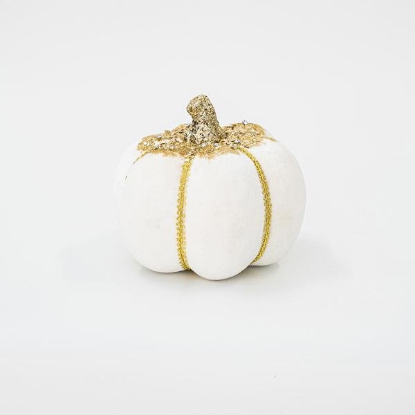 ΒΕΛΟΥΔΙΝΗ ΚΟΛΟΚΥΘΑ, ΛΕΥΚΗ, ΜΕ ΧΡΥΣΟ ΓΚΛΙΤΕΡ, 15cm (600-45582)