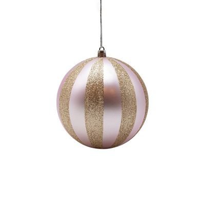 ΠΛΑΣΤΙΚΗ ΜΠΑΛΑ, ΡΟΖ ΜΕ ΣΑΜΠΑΝΙ GLITTER, ΣΕΤ 6ΤΜΧ, 10cm (600-47964)