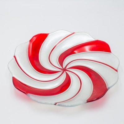 ΠΙΑΤΕΛΑ CANDY ΣΤΡΟΓΓΥΛΗ, ΑΣΗΜΙ ΚΟΚΚΙΝΟ, ΓΥΑΛΙΝΗ ΔΙΑΚΟΣΜΗΤΙΚΗ, 31.5cm (600-47139)