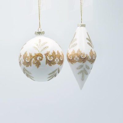 ΓΥΑΛΙΝO ΣΤΟΛΙΔΙ, ΛΕΥΚΟ ΠΕΡΛΕ ΜΕ ΣΑΜΠΑΝΙ ΛΕΠΤΟΜΕΡΕΙΕΣ, 2 ΣΧΕΔΙΑ, ΣΕΤ 4ΤΜΧ, 8cm 12.5cm (600-47465)