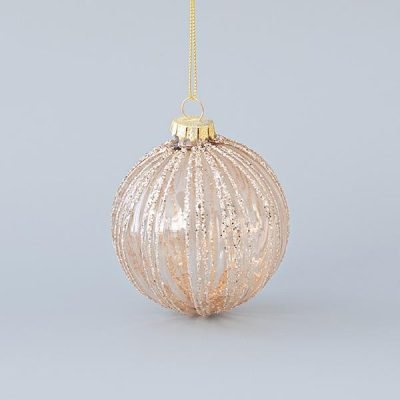 ΓΥΑΛΙΝΗ ΜΠΑΛΑ, ΣΑΜΠΑΝΙ, GLITTER ΓΡΑΜΜΕΣ, ΣΕΤ 4ΤΜΧ, 8cm (600-45070)