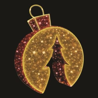 ΕΠΑΓΓΕΛΜΑΤΙΚΟ ΣΧΕΔΙΟ ΧΡΙΣΤΟΥΓΕΝΝΙΑΤΙΚΗ ΜΠΑΛΑ 3D, ΚΟΚΚΙΝH & ΧΡΥΣH, ΘΕΡΜΗ ΛΕΥΚΗ ΦΩΤΟΣΩΛΗΝΑ LED, ΘΕΡΜΟ ΛΕΥΚΟ LED, 4*3,3*0,3m, IP65 (600-23500)