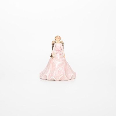 ΔΙΑΚΟΣΜΗΤΙΚΟ ΠΟΛΥΡΕΖΙΝ, ΑΓΓΕΛΟΣ, ΡΟΖ, 9,5×9,5×11,5cm (600-45843)