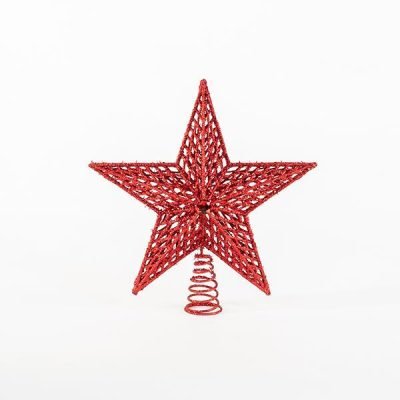 ΠΛΑΣΤΙΚΗ ΚΟΡΥΦΗ ΔΕΝΤΡΟΥ, GLITTER, ΚΟΚΚΙΝΟ, 29,5x33cm (600-44939)