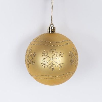 ΜΠΑΛΑ ΠΛΑΣΤΙΚΗ, ΧΡΥΣΗ, ΜΕ ΧΙΟΝΟΝΙΦΑΔΕΣ, ΣΕΤ 6ΤΜΧ, 8cm (TOP 120) (600-46534)