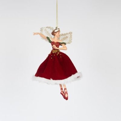 ΝΕΡΑΙΔΑ ΜΕ ΚΟΚΚΙΝΗ ΓΟΥΝΙΝΗ ΦΟΥΣΤΑ, 15.5cm (600-46471)