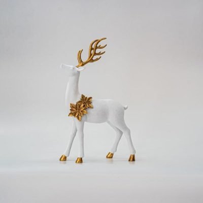 ΤΑΡΑΝΔΟΣ,ΛΕΥΚΟΣ, ΒΕΛΟΥΔΙΝΟΣ, ΜΕ ΧΡΥΣΑ ΛΟΥΛΟΥΔΑΚΙΑ, 35cm (600-45525)