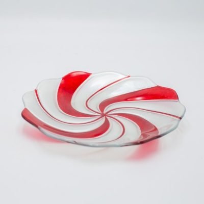 ΠΙΑΤΕΛΑ CANDY ΣΤΡΟΓΓΥΛΗ, ΑΣΗΜΙ ΚΟΚΚΙΝΟ, ΓΥΑΛΙΝΗ ΔΙΑΚΟΣΜΗΤΙΚΗ, 23.5cm (600-47138)