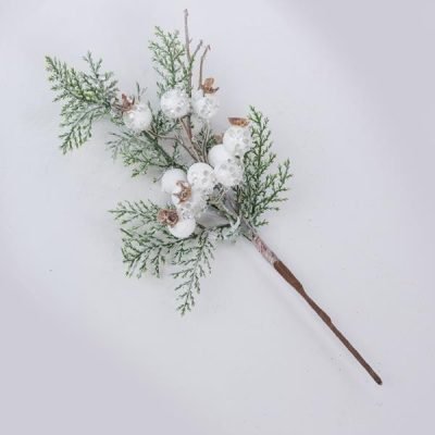 ΠΙΚΑΚΙ ΜΕ ΛΕΥΚΑ ΧΙΟΝΙΣΜΕΝΑ BERRIES, 26cm (600-46127)
