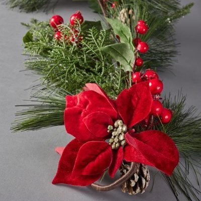 ΚΛΑΔΑ, ΜΕ ΚΟΚΚΙΝΑ ΛΟΥΛΟΥΔΙΑ ΦΥΛΛΑ ΚΑΙ ΚΟΥΚΟΥΝΑΡΕΣ, 150cm (600-45663)