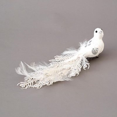 ΠΟΥΛΑΚΙ ΛΕΥΚΟ, ΜΕ GLITTER ΚΑΙ ΠΟΥΠΟΥΛΑ, 28cm (600-45326)