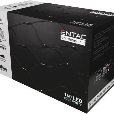 Entac Χριστουγεννιάτικα Λαμπάκια IP44 Net 160 LED 2×1.5m Ψυχρό Λευκό (15.004.0054)