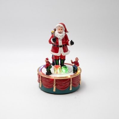 ΑΓΙΟΣ ΒΑΣΙΛΗΣ ΣΕ ΠΕΡΙΣΤΡΕΦΟΜΕΝΗ ΒΑΣΗ, ΜΠΑΤΑΡΙΑΣ, 13x13x19cm (600-48102)