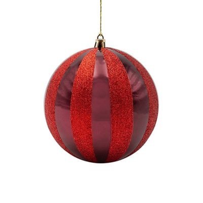 ΠΛΑΣΤΙΚΗ ΜΠΑΛΑ, ΜΠΟΡΝΤΟ ΜΕ ΚΟΚΚΙΝΟ GLITTER, ΣΕΤ 2ΤΜΧ, 15cm (600-47962)