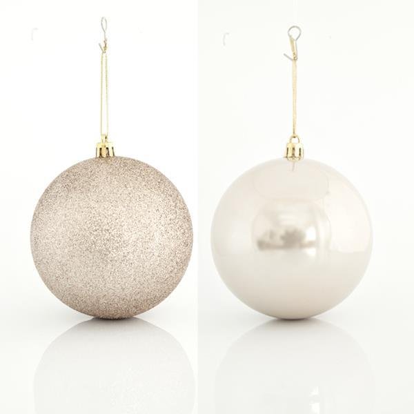 ΜΠΑΛΑ ΠΛΑΣΤΙΚΗ, ΕΚΡΟΥ, ΣΕΤ 6ΤΜΧ, (2 ΠΕΡΛΕ, 4 GLITTER), 10cm (600-42651)