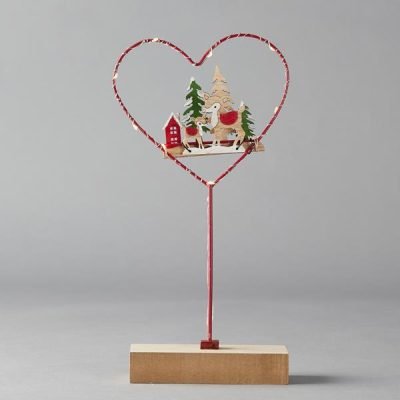 ΦΩΤΙΖΟΜΕΝΗ ΜΕΤΑΛΛΙΚΗ ΚΑΡΔΙΑ, ΜΠΑΤΑΡΙΑΣ,14.5*4.5*30.5cm, IP20 (600-41660)