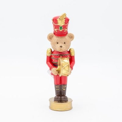 ΔΙΑΚΟΣΜΗΤΙΚΟ ΠΟΛΥΡΕΖΙΝ, ΑΡΚΟΥΔΟΣ ΣΤΡΑΤΙΩΤΗΣ ΜΕ ΤΥΜΠΑΝΟ, 6.5×17.5cm (600-46962)