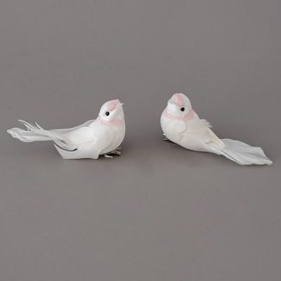 ΠΟΥΛΑΚΙ ΛΕΥΚΟ, ΜΕ ΡΟΖ GLITTER, 11cm (600-44757)