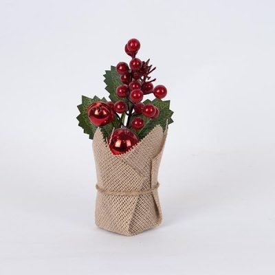 DISPLAY BOX, ΓΛΑΣΤΡΑΚΙ ΜΕ ΚΟΚΚΙΝΗ ΜΠΑΛΙΤΣΑ ΚΑΙ ΚΟΚΚΙΝΑ BERRIES, 12TMX, 20cm (600-46116)