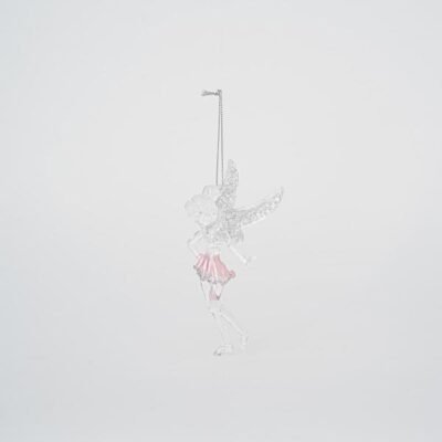 ΑΚΡΥΛΙΚΗ ΝΕΡΑΙΔΟΥΛΑ, ΜΑΤ ΠΕΡΛΕ ΡΟΖ, ΜΕ ΑΣΗΜΙ GLITTER, 6,9x14cm (600-45601)