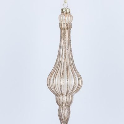 ΓΥΑΛΙΝΟ ΣΤΟΛΙΔΙ, ΚΑΦΕ ΜΕ ΧΡΥΣΟ, ΣΕΤ 2ΤΜΧ, 7x24cm (600-42895)