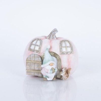 ΔΙΑΚΟΣΜΗΤΙΚΟ ΠΟΛΥΡΕΖΙΝ, ΚΟΛΟΚΥΘΑ ΜΕ ΝΑΝΟ, ΡΟΖ, 12.5x15x13cm (600-46265)