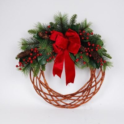 ΣΤΕΦΑΝΙ, ΜΕ ΚΟΚΚΙΝΟ ΦΙΟΓΚΟ, ΜΠΑΜΠΟΥ, 66cm (600-47074)