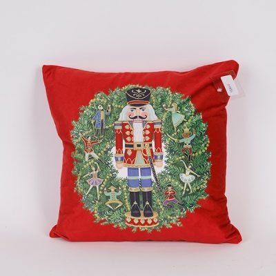 ΜΑΞΙΛΑΡΙ ΜΕ ΣΤΕΦΑΝΙ ΚΑΙ ΚΑΡΥΟΘΡΑΥΣΤΗ, ΚΟΚΚΙΝΟ, 40x40cm (600-47166)