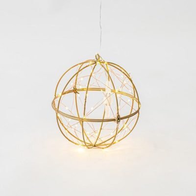 ΜΕΤΑΛΛΙΚΗ ΜΠΑΛΑ, ΦΩΤΙΖΟΜΕΝΗ, 60 ΘΕΡΜΑ ΛΕΥΚΑ LED, ΜΕ ΜΕΤΑΣΧΗΜΑΤΙΣΤΗ, ΧΑΛΚΟΥ, 500cm ΠΡΟΕΚΤΑΣΗ ΠΑΡΟΧΗΣ, 20cm, IP44 (600-40093)