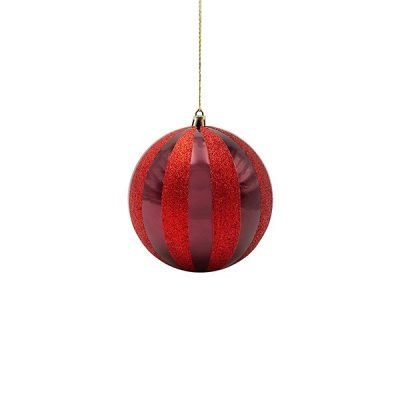 ΠΛΑΣΤΙΚΗ ΜΠΑΛΑ, ΜΠΟΡΝΤΟ ΜΕ ΚΟΚΚΙΝΟ GLITTER, ΣΕΤ 6ΤΜΧ, 8cm (600-47959)