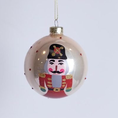 ΓΥΑΛΙΝΕΣ ΜΠΑΛΕΣ, ΣΑΜΠΑΝΙ ΜΕ ΚΑΡΥΟΘΡΑΥΣΤΗ,  ΣΕΤ 4ΤΜΧ,8CM (600-42812)