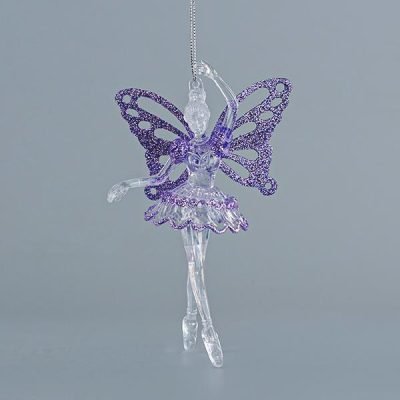 ΝΕΡΑΙΔΑ ΑΚΡΥΛΙΚΗ, ΜΕ ΜΩΒ ΦΤΕΡΑ, ΜΕ GLITTER, 9,7×15,7cm (600-44661)