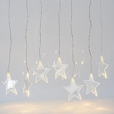 ΚΟΥΡΤΙΝΑ, 8 LED 5mm, ΑΣΤΕΡΙΑ 11cm, 4.5V ΜΕΤΑΣΧΗΜΑΤΙΣΤΗ, 4 ΕΠΕΚΤΑΣΕΙΣ ΕΩΣ 3 ΣΕΤ, ΔΙΑΦΑΝΟ PVC ΚΑΛΩΔΙΟ, ΘΕΡΜΟ ΛΕΥΚΟ LED (H60 x W100cm, 20 ΣΕΙΡΕΣ x 12 LED), ΠΡΟΕΚΤΑΣΗ ΠΑΡΟΧΗΣ 3m, IP44 (600-11445)