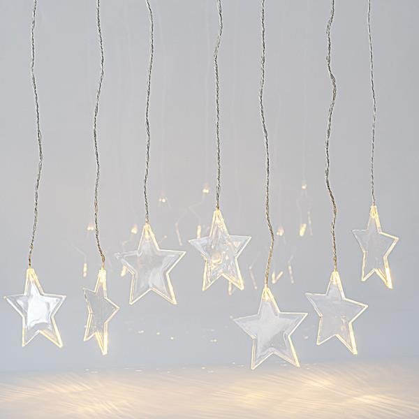 ΚΟΥΡΤΙΝΑ, 8 LED 5mm, ΑΣΤΕΡΙΑ 11cm, 4.5V ΜΕΤΑΣΧΗΜΑΤΙΣΤΗ, 4 ΕΠΕΚΤΑΣΕΙΣ ΕΩΣ 3 ΣΕΤ, ΔΙΑΦΑΝΟ PVC ΚΑΛΩΔΙΟ, ΘΕΡΜΟ ΛΕΥΚΟ LED (H60 x W100cm, 20 ΣΕΙΡΕΣ x 12 LED), ΠΡΟΕΚΤΑΣΗ ΠΑΡΟΧΗΣ 3m, IP44 (600-11445)
