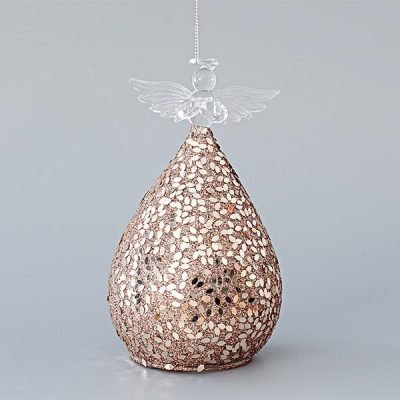 ΓΥΑΛΙΝΟ ΣΤΟΛΙΔΙ, ΑΓΓΕΛΟΣ, ΔΙΑΦΑΝΟ-ΜΠΡΟΝΖΕ, 15cm (600-45132)