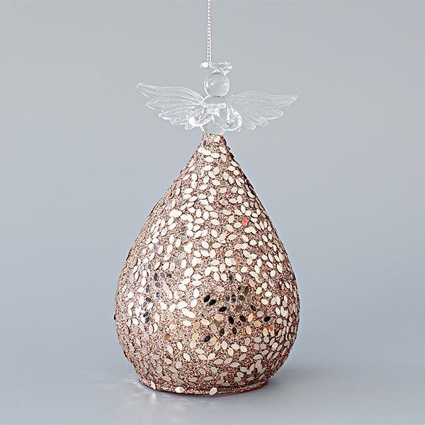 ΓΥΑΛΙΝΟ ΣΤΟΛΙΔΙ, ΑΓΓΕΛΟΣ, ΔΙΑΦΑΝΟ-ΜΠΡΟΝΖΕ, 15cm (600-45132)