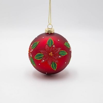 ΓΥΑΛΙΝΗ ΜΠΑΛΑ, ΚΟΚΚΙΝΗ ΜΕ ΑΛΕΞΑΝΔΡΙΝΟ, ΣΕΤ 4ΤΜΧ, 10cm (600-46770)