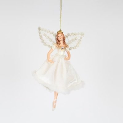 ΝΕΡΑΙΔΑ ΜΕ ΛΕΥΚΗ ΓΟΥΝΙΝΗ ΦΟΥΣΤΑ, 15.5cm (600-46470)