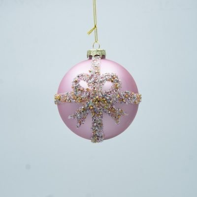 ΓΥΑΛΙΝΗ ΜΠΑΛΑ, ΑΠΑΛΟ ΡΟΖ ΜΕ ΣΑΜΠΑΝΙ ΦΙΟΓΚΟ, ΣΕΤ 4ΤΜΧ, 10cm (600-47481)