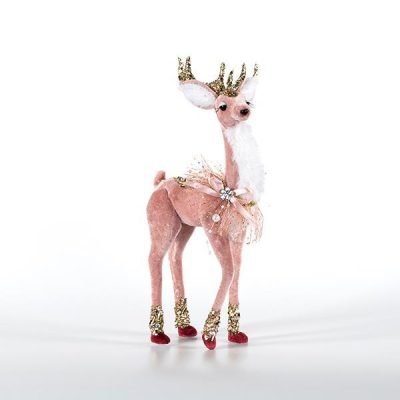 ΒΕΛΟΥΔΙΝΟ ΕΛΑΦΙ, ΡΟΖ, ΜΕ ΧΡΥΣΟ GLITTER, 13x29cm (600-44728)