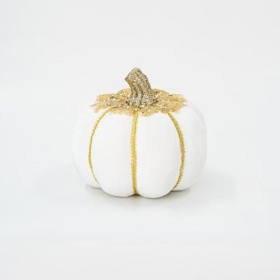 ΒΕΛΟΥΔΙΝΗ ΚΟΛΟΚΥΘΑ, ΛΕΥΚΗ, ΜΕ ΧΡΥΣΟ ΓΚΛΙΤΕΡ, 20cm (600-45581)