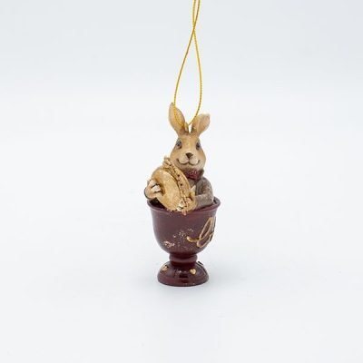 ΣΤΟΛΙΔΙ ΠΟΛΥΡΕΖΙΝ, ΛΑΓΟΣ ΣΕ ΦΛΥΤΖΑΝΑΚΙ VINTAGE, 6×8.5cm (600-46974)