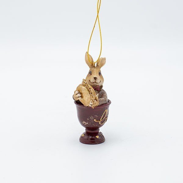 ΣΤΟΛΙΔΙ ΠΟΛΥΡΕΖΙΝ, ΛΑΓΟΣ ΣΕ ΦΛΥΤΖΑΝΑΚΙ VINTAGE, 6x8.5cm (600-46974)