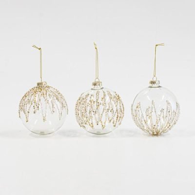 ΓΥΑΛΙΝΗ ΜΠΑΛΑ, ΔΙΑΦΑΝΗ, ΑΝΑΓΛΥΦΗ ΜΕ ΧΑΝΤΡΕΣ ΚΑΙ GLITTER, 3 ΣΧΕΔΙΑ, 10cm (600-45853)