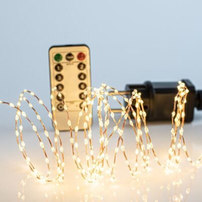 ΣΕΙΡΑ, 300 MINI LED, ΜΕΤΑΣΧΗΜΑΤΙΣΤΗ, 8 ΠΡΟΓΡΑΜΜΑΤΑ & ΜΝΗΜΗ, ΤΗΛΕΧΕΙΡΙΣΤΗΡΙΟ (ON/OFF, TIMER, DIMMER), ΜΠΡΟΝΖΕ ΧΑΛΚΙΝΟ ΚΑΛΩΔΙΟ, ΘΕΡΜΟ ΛΕΥΚΟ LED ANA 1.5cm, ΠΡΟΕΚΤΑΣΗ ΠΑΡΟΧΗΣ 3m, ΙΡ44 (600-07181)