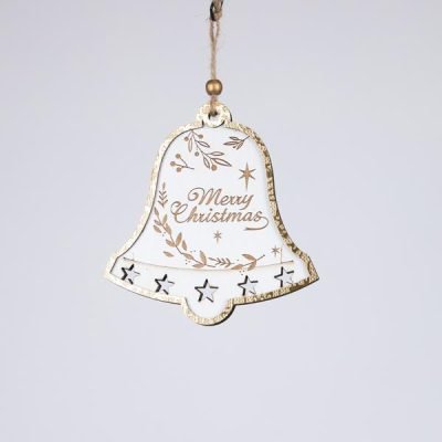 ΞΥΛΙΝΟ ΣΤΟΛΙΔΙ ΚΑΜΠΑΝΟΥΛΑ, ΛΕΥΚΟ ΜΕ ΧΡΥΣΟ, 0.7×12.5x13cm (600-46105)