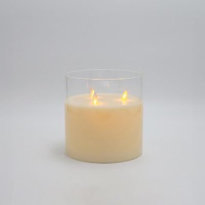 ΚΕΡΙ ΜΠΑΤΑΡΙΑΣ ΜΕ 3 ΚΙΝΟΥΜΕΝΕΣ ΦΛΟΓΕΣ, ΜΕ ΓΥΑΛΙ, ΙΒΟΥΑΡ, ΜΕ ΧΡΟΝΟΔΙΑΚΟΠΤΗ, 15x15cm (147-15134)